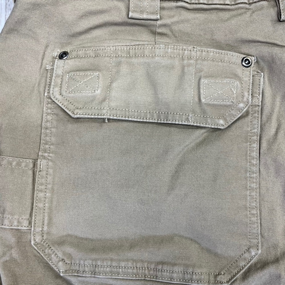 Duluth Trading Co Mens Flex Fire Hose Cargo Shorts Tan‎ 48 Canvas Workwear - Picture 6 of 10